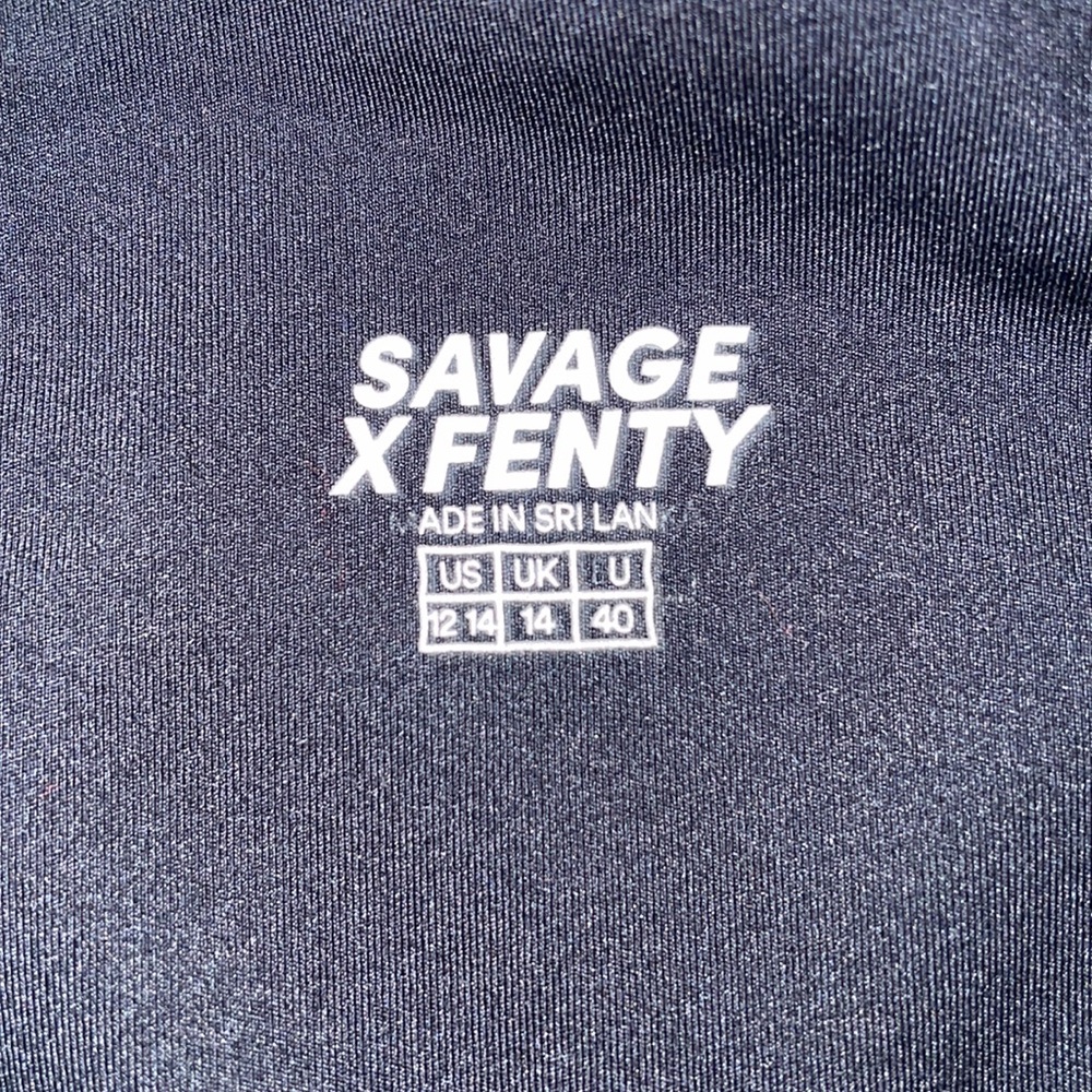 Savage X Fenty Large legging tights workout athletic black, ribbed tights